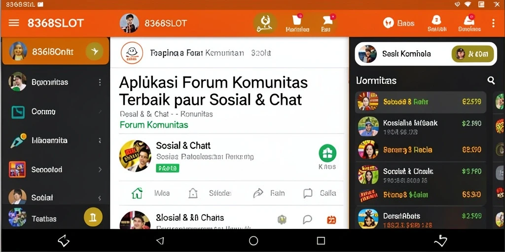 Tampilan antarmuka aplikasi Forum Komunitas 8368SLOT.