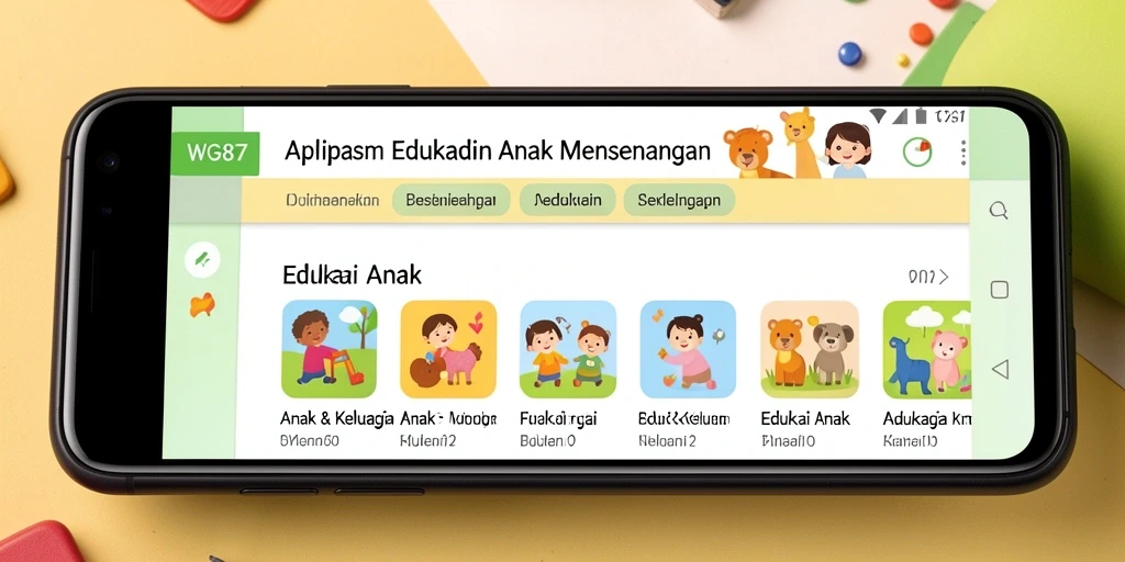 Antarmuka menarik dan interaktif dari aplikasi Edukasi Anak.